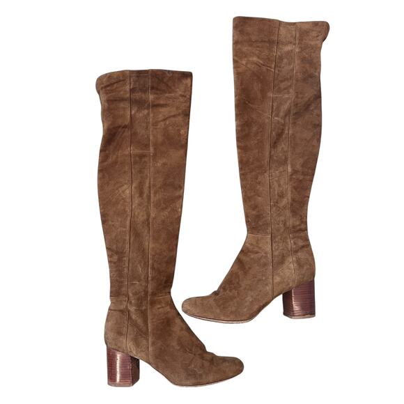 Diane Von Furstenburg DVF Over The Knee Thigh High Brown Boots Suede Size 10 - Picture 1 of 16